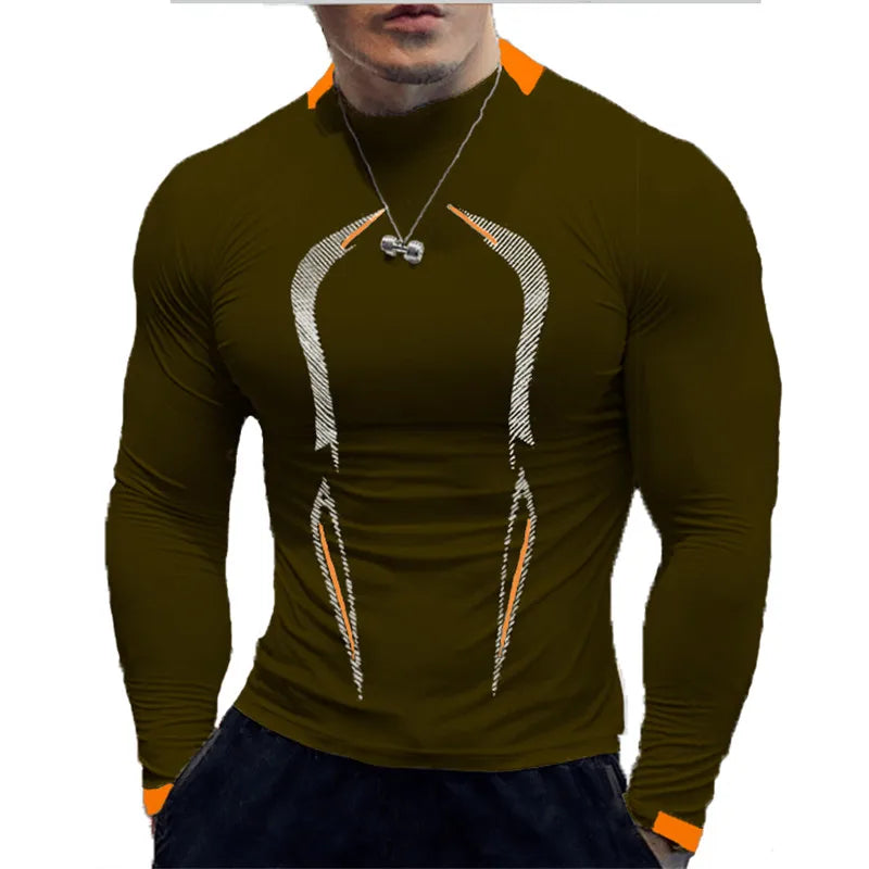 Maglietta Da Corsa Da Uomo Ad Asciugatura Rapida A Maniche Lunghe Per Fitness E Allenamento Palestra Top S5XL
