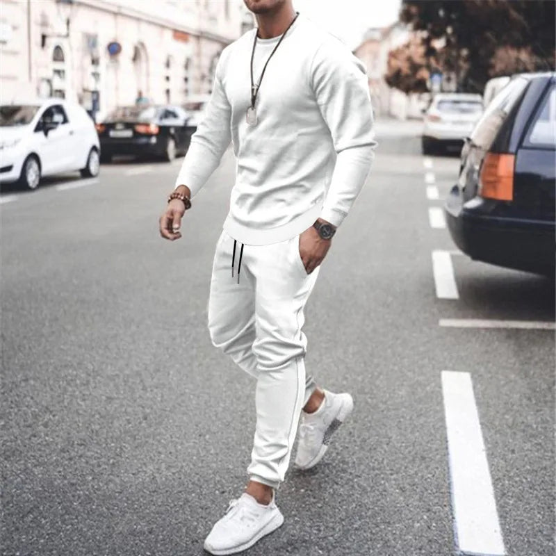 Set Da Uomo Due Pezzi Felpa E Pantaloni Jogger Per Corsa Allenamento Autunno Inverno 2025