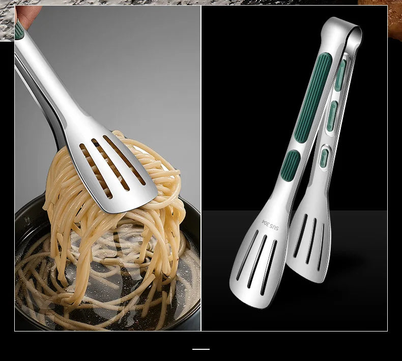 Pinza Per Alimenti In Acciaio Inox 304 Tre Misure Da 7 9 E 12 Pollici Impugnatura Antiscivolo In Silicone Per Barbecue