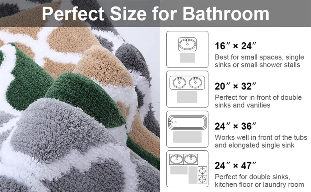 Kitinjoy Tappeto Da Bagno Morbido E Spesso Antiscivolo Per Camera Da Letto Decorazione Del Pavimento Impermeabile