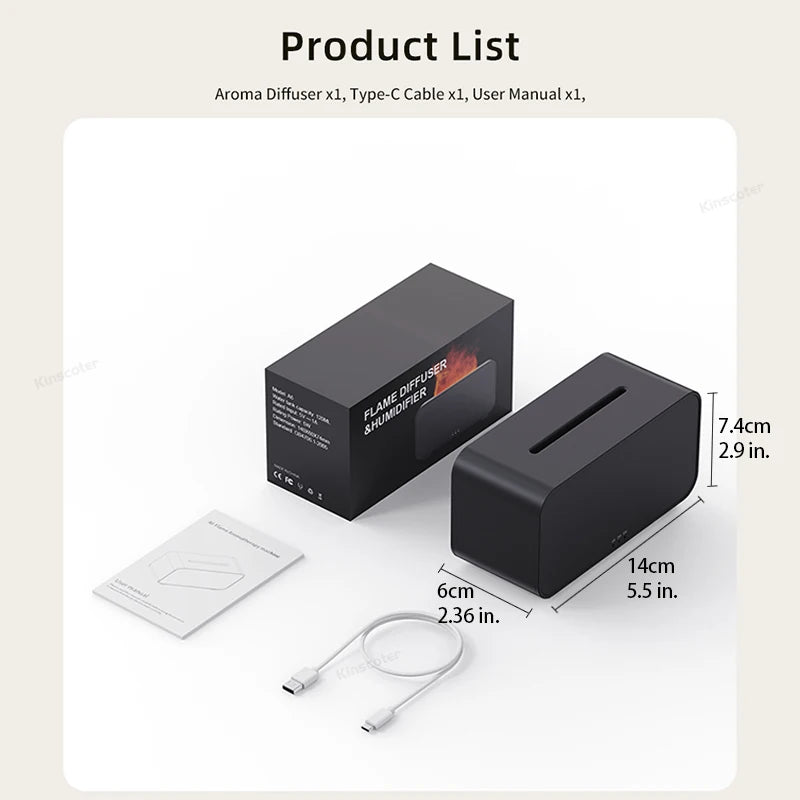 Nuovo Mini Diffusore di Aroma Umidificatore Ad Ultrasuoni Freddo Mist Maker Fogger LED Olio Essenziale Fiamma Lampada Difusore
