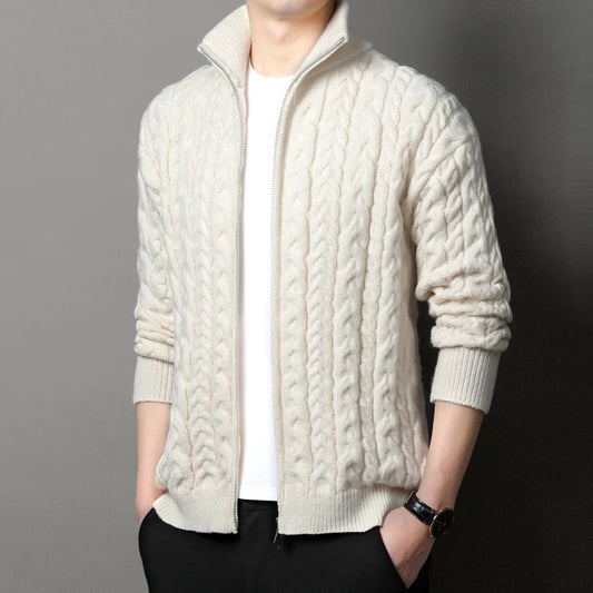 Cardigan Invernale Da Uomo Spesso E Caldo Con Zip Frontale E Collo Mandarino Moda Uomo Di Marca 2022