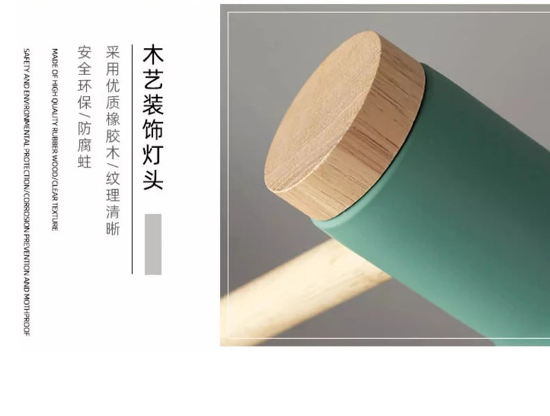 Lampada Da Tavolo Nordica In Legno LED Con Testa Giratoria Per Comodino E Scrivania Protezione Occhi E Lettura Studio