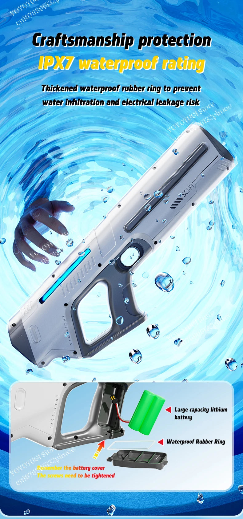Pistola Giocattolo Ad Acqua Automatica Per Bambini Alta Capacità Serbatoio Regalo Estivo All Aperto