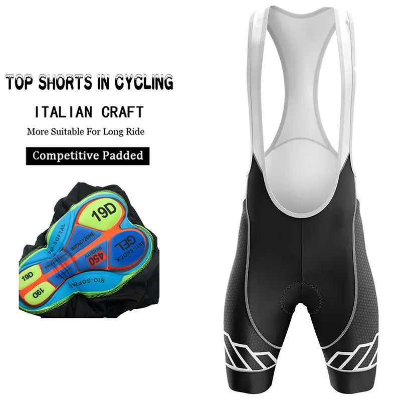 Pantaloncini con Bretelle da Ciclismo Estivi da Uomo Traspiranti con Gel Pad 19D per Mountain Bike