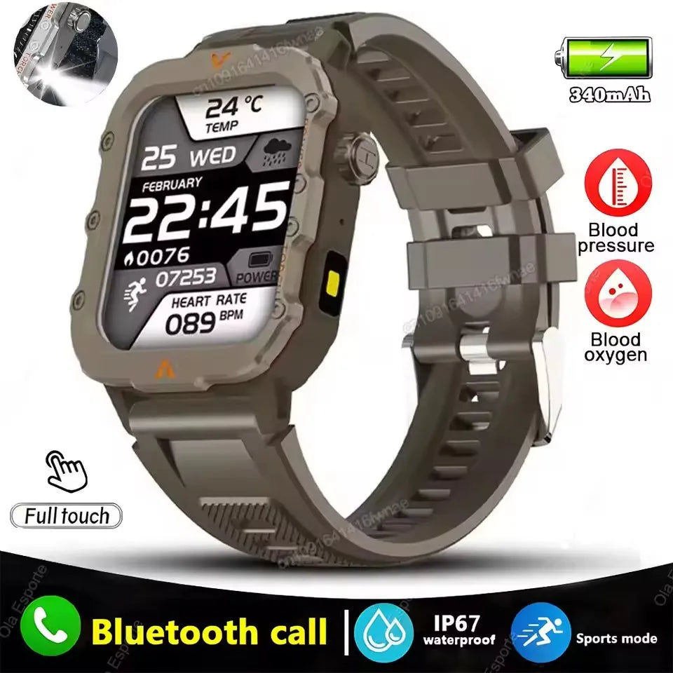 Smartwatch Militare Robusto 2026 Con GPS Chiamate Bluetooth Monitoraggio Salute Fitness Impermeabile 5ATM Per Uomo HW12