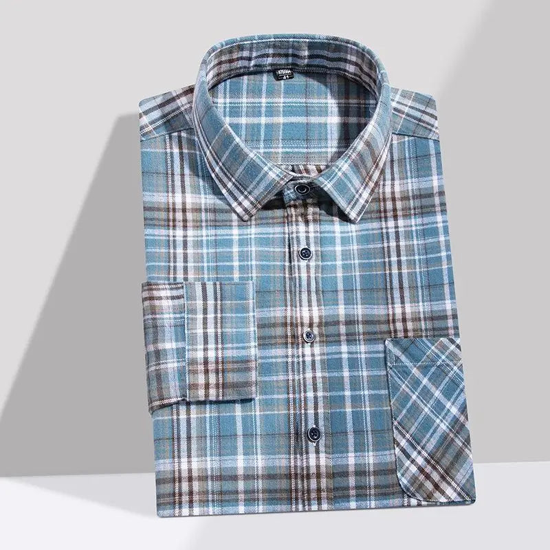 Camicie Da Uomo In Flanella Scozzese A Quadri Manica Lunga In Cotone Taglie Dalla S Alla XL Vestibilita Standard E Casual
