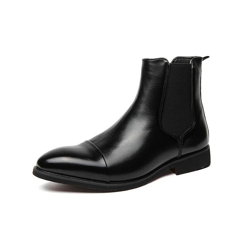 Stivaletti Chelsea Uomo Slip On Con Punta Tonda E Suola Rossa In PU Spedizione Gratuita Taglia 38 46 Scarpe Da Uomo