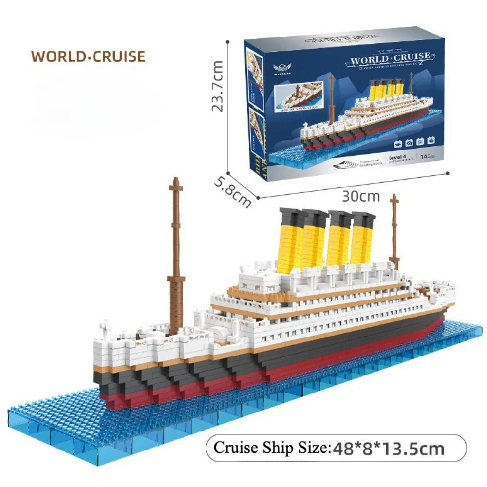 Oltre 4000 Pezzi Titanic Modello Nave Da Crociera Blocchi Costruzione MOC Barche Giocattoli Da Costruzione Regalo
