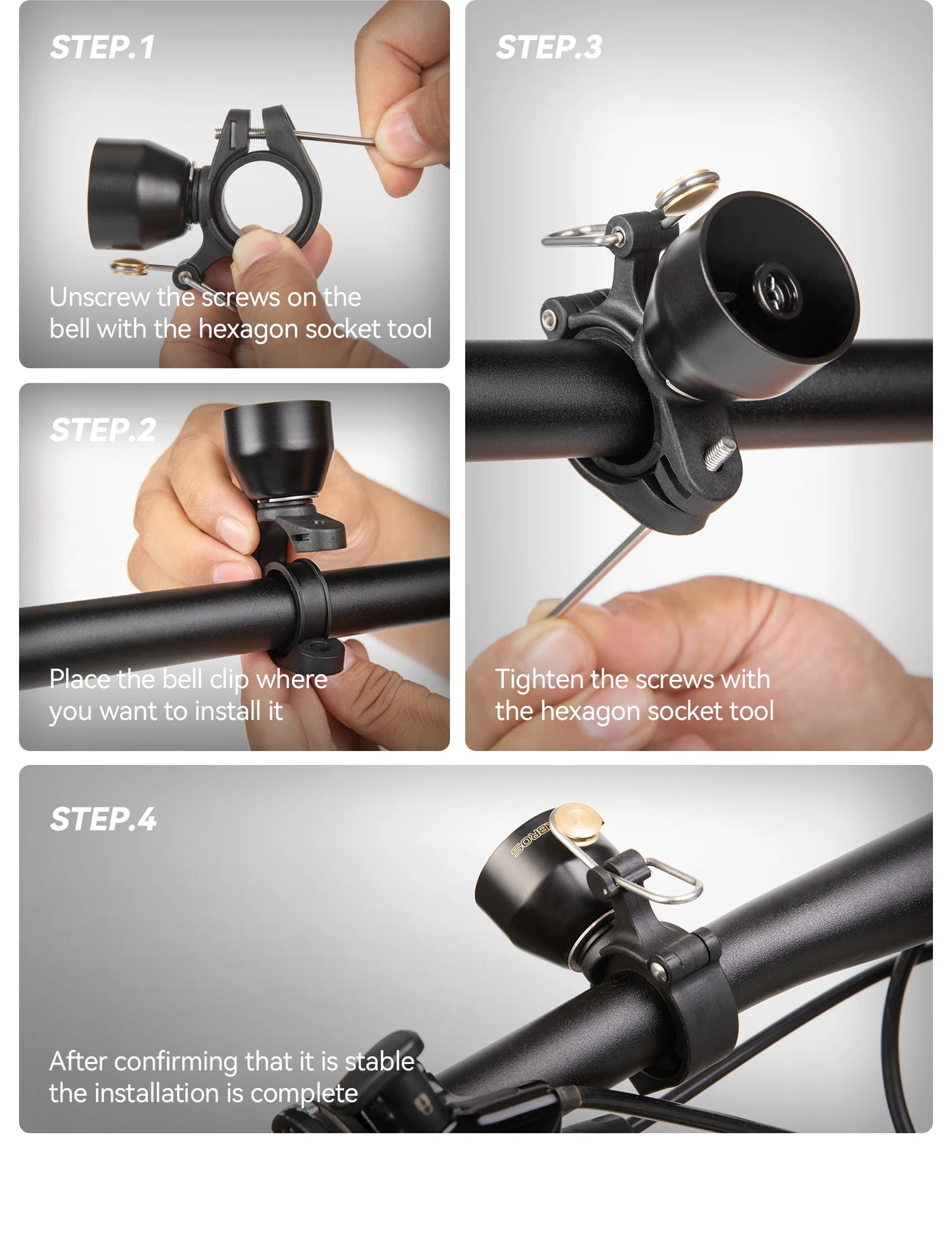 RockBros Campanello Per Bicicletta Compatto In Rame Impermeabile Avvertimento Sonoro Mini Campanello Per Clacson