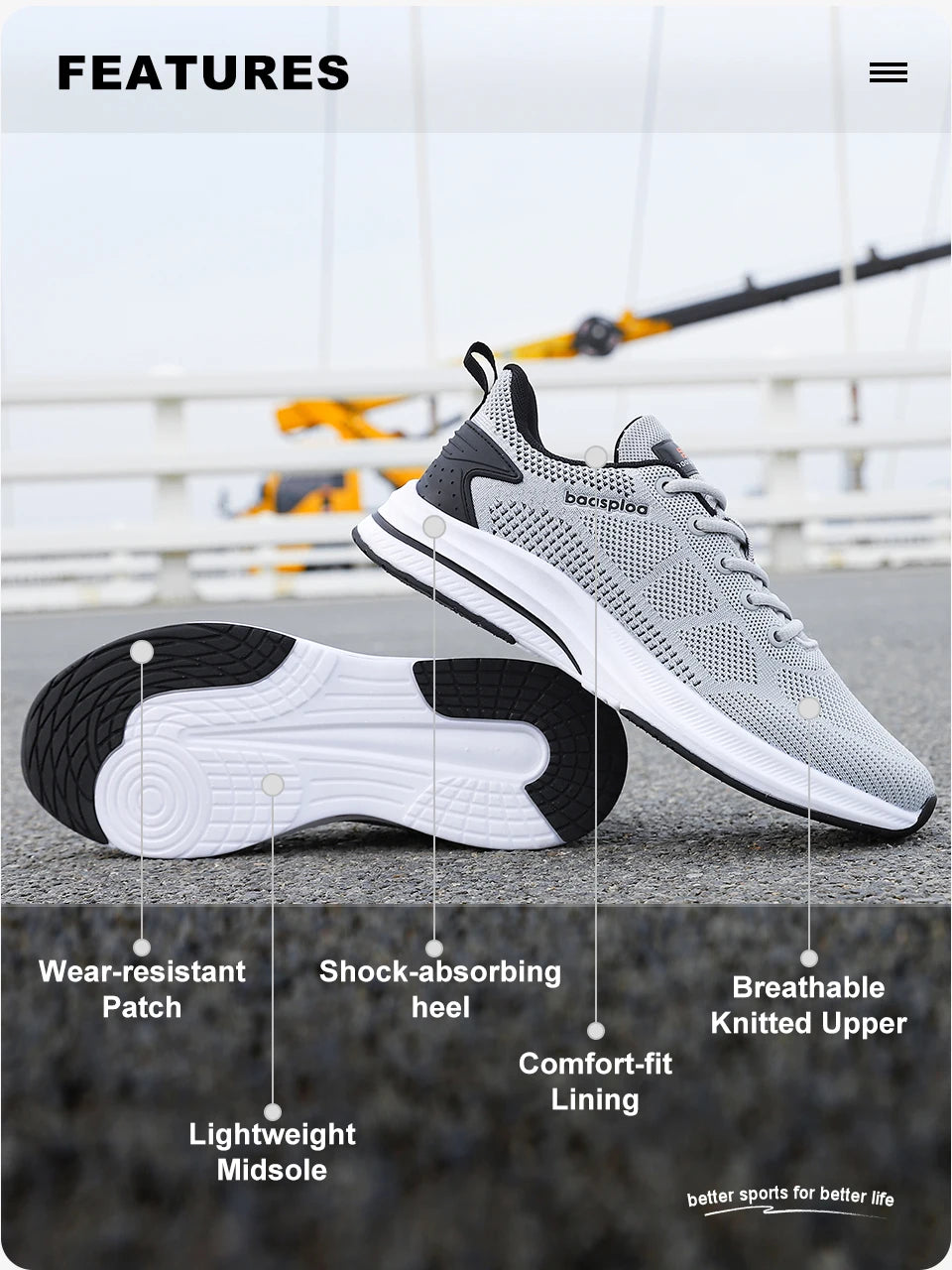 Baasploa Scarpe Da Corsa Uomo Traspiranti Leggere Comfort Massaggio E Aumento Altezza Design Moderno Per Esterni