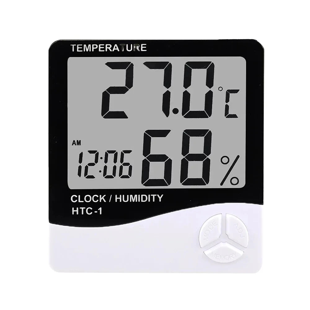 Stazione Meteorologica Con Display LCD Digitale Temperatura Umidità Interni Esterni Orologio HTC 1 2