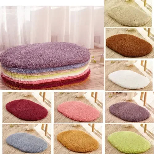Tappetini da Bagno Antiscivolo in Memory Foam Ellittici Morbidi con Assorbimento Idrico per Pavimento del WC Spessi