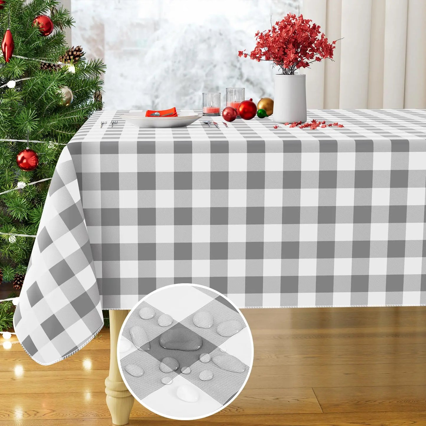 Tovaglia Da Tavolo Rettangolare In Flanella Impermeabile Per Esterno Elasticizzata 60x120 Grigio Per Picnic Campeggio