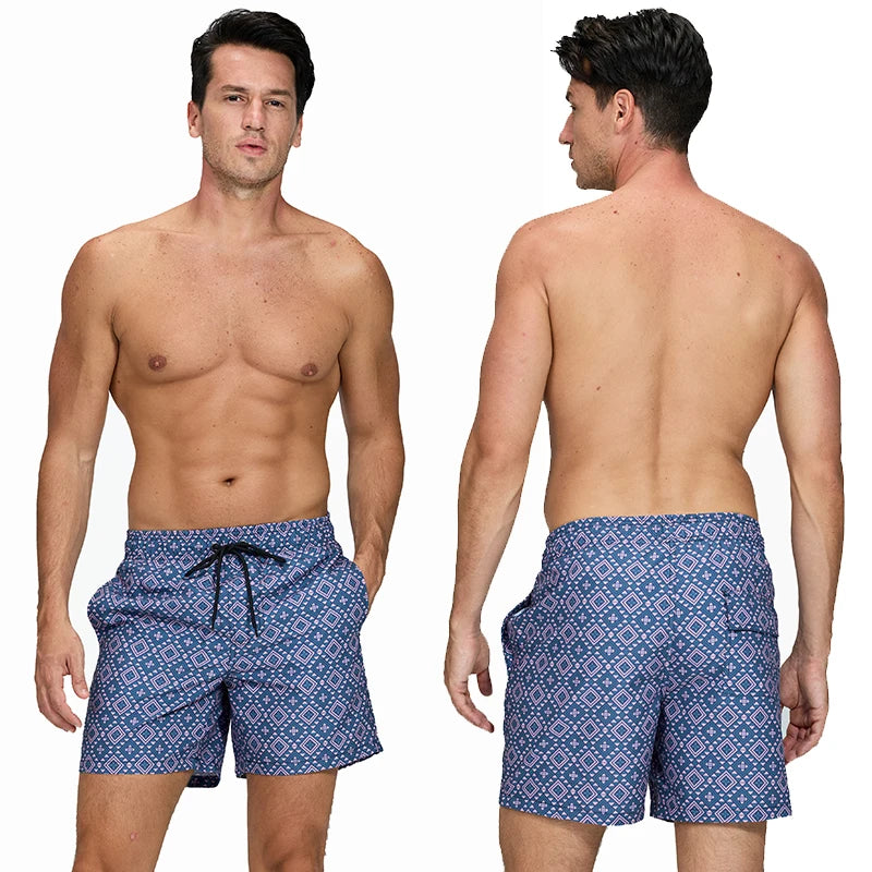 Datifer 2026 Pantaloncini Da Uomo Estivi Con Stampa Surf In Poliestere Quick Dry Fodera In Rete Traspirante