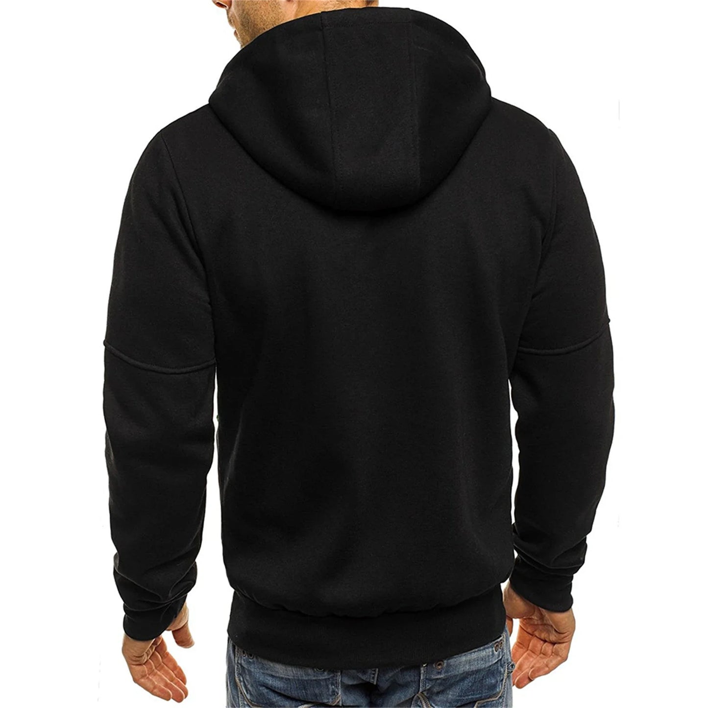 Giacca Da Uomo Con Cerniera E Cappuccio Tinta Unita Con Tasche Moda Casual Sport Streetwear All Aperto