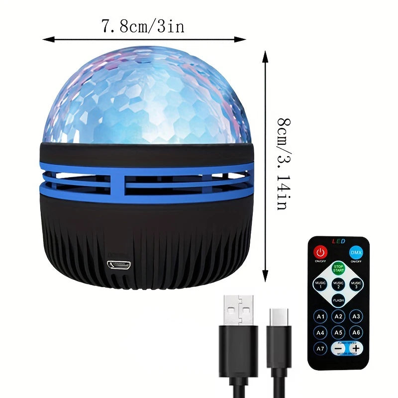 Proiettore Galaxy USB 5V Luci Notturne Colorate Rotante a 360 Gradi con Telecomando per Home Theater e Decorazione Stanza