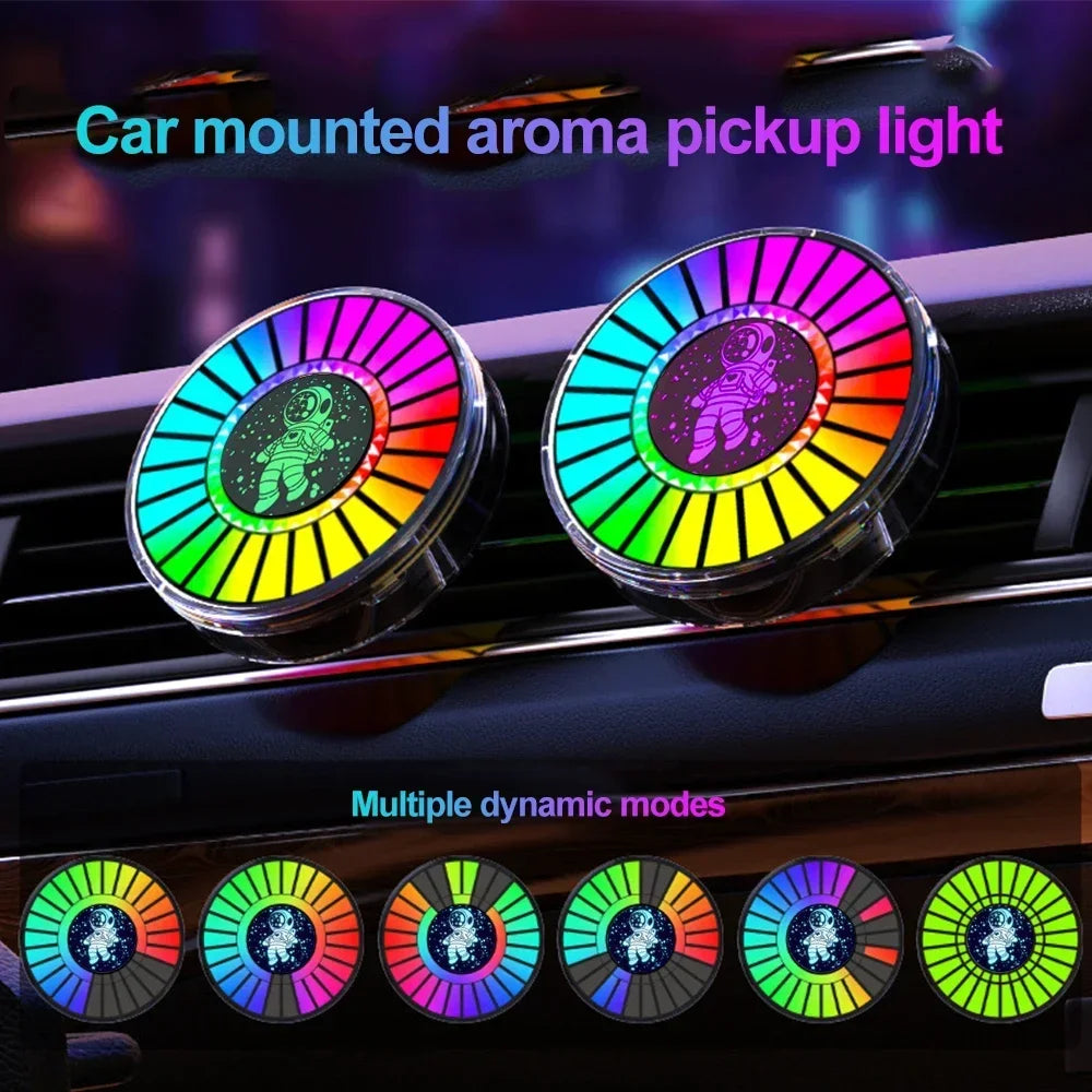 Luci ritmiche musicali per auto, luce d'atmosfera a LED, deodorante per ambienti, controllo del suono, app