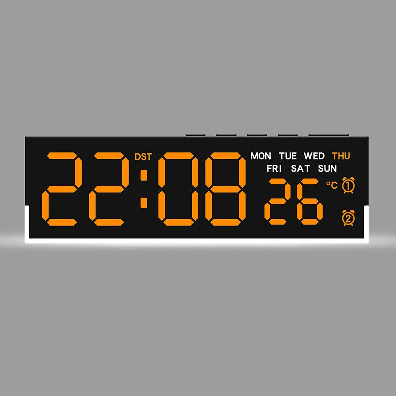 Sveglia Digitale USB Con Luce D'Ambiente Bianca Orologio Da Tavolo LED 12/24 Ore, 3 Livelli Di Luminosità, DST