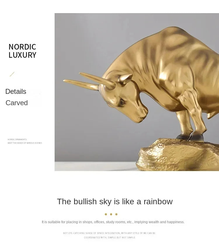 Statua di Toro Portafortuna di Lusso, Scultura Moderna per il Segno Zodiacale Toro, Decorazione da Scrivania per Uomini, Esposizione per Casa e Ufficio, Regalo Artistico