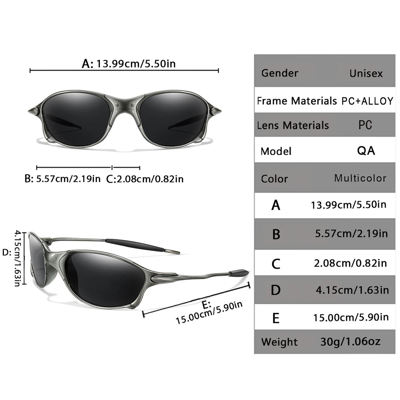 Occhiali Da Sole Ciclismo Unisex LOISRUBY UV400 Lenti Policarbonato Montatura Multicolore Corsa Escursionismo Viaggi