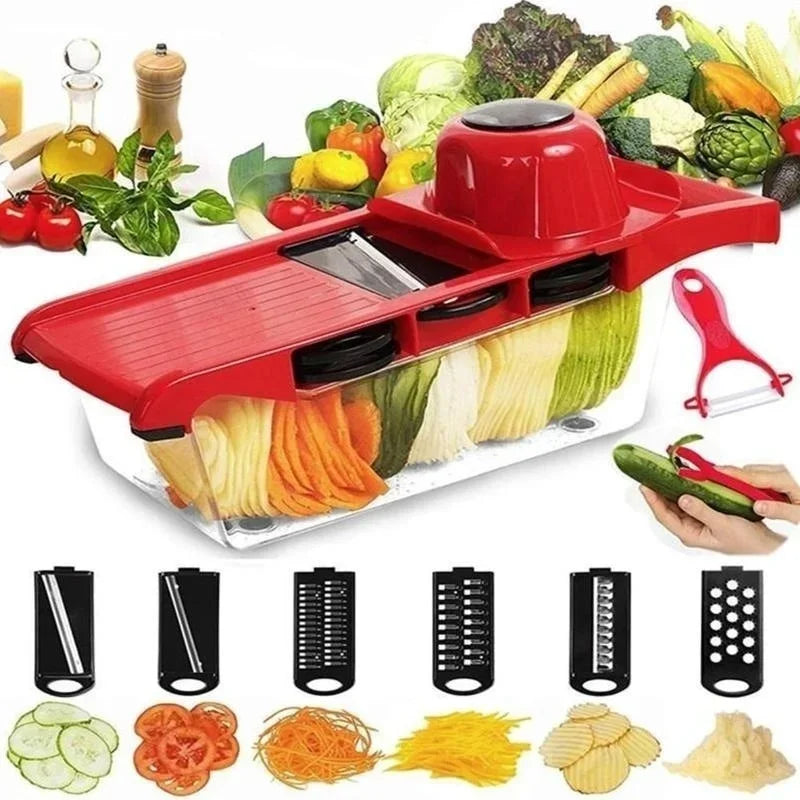 Affettatrice Multifunzione 9 In 1 Per Verdure Frutta Patate Grattugia Con Cestino Trituratore Per Cucina