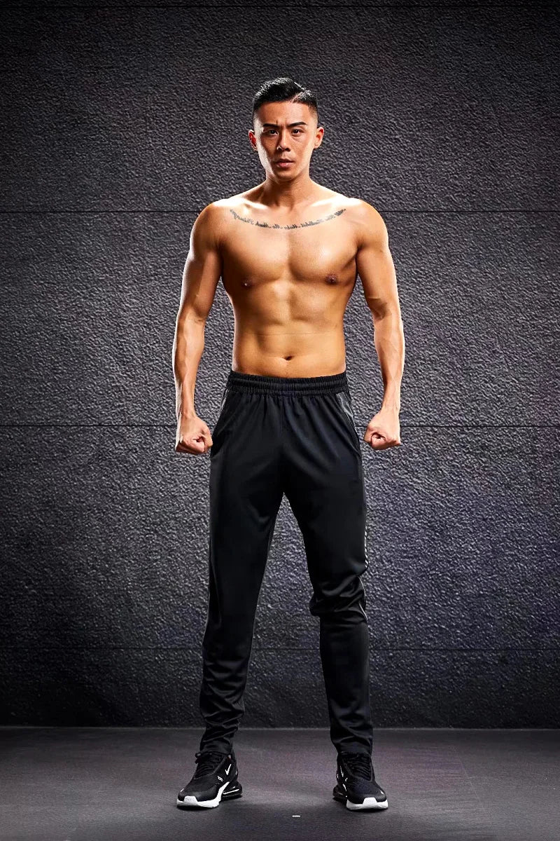 Pantaloni Sportivi Da Uomo Con Tasche Con Cerniera Per Corsa Allenamento Calcio Fitness In Poliestere Modello A102