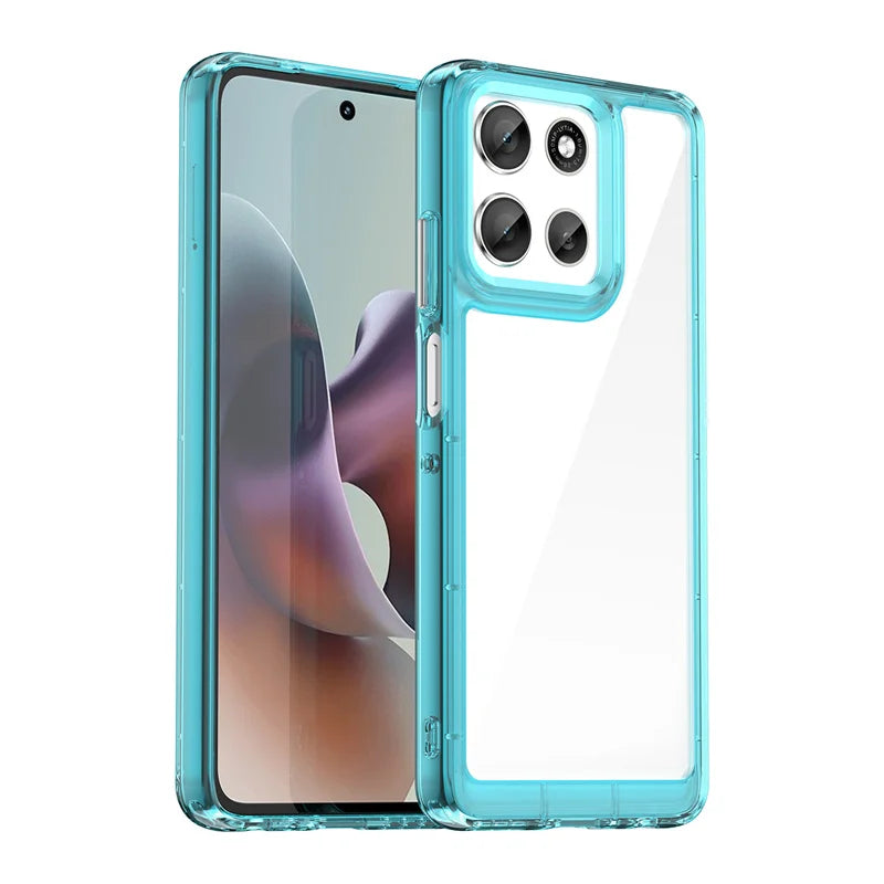 Custodia TPU Trasparente Colorata Per Motorola Moto G06 Power G56 G86 5G Antimpronta Antigraffio Antiscivolo