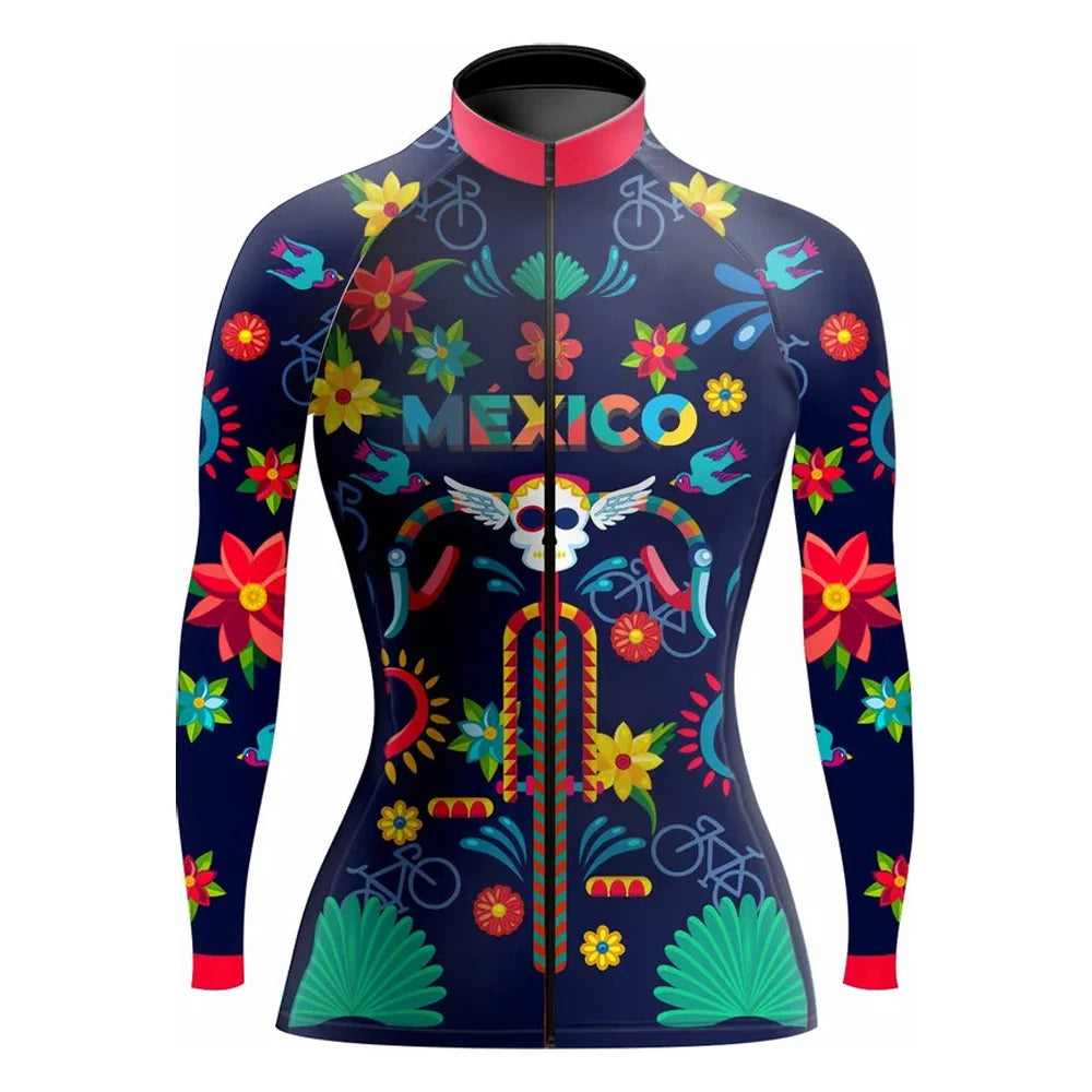 Downorup Maglia Ciclismo Donna Manica Lunga Tutta La Stagione Pile Caldo Leggera Modello L001