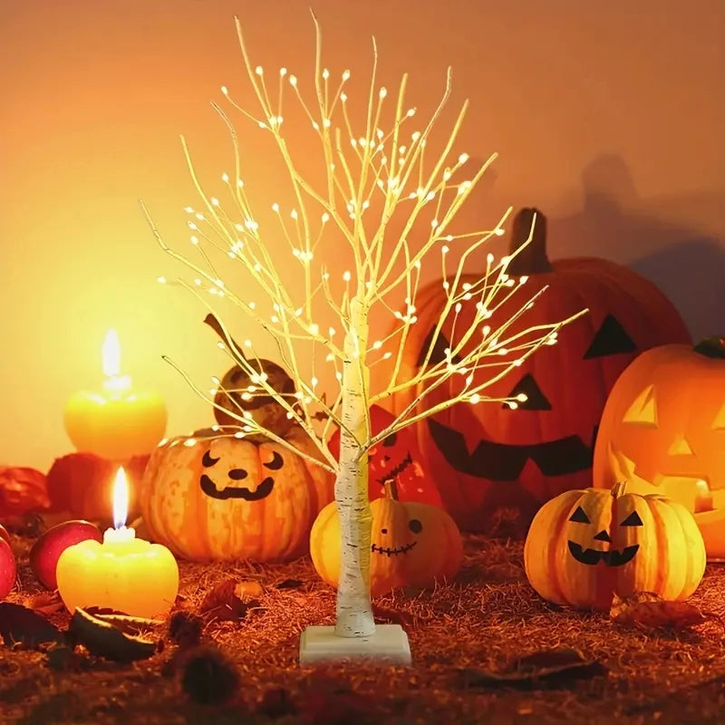 144 LED Luce per albero di betulla Bianco caldo Alimentazione a batteria USB Albero decorativo per le vacanze Natale Halloween Regalo di Pasqua