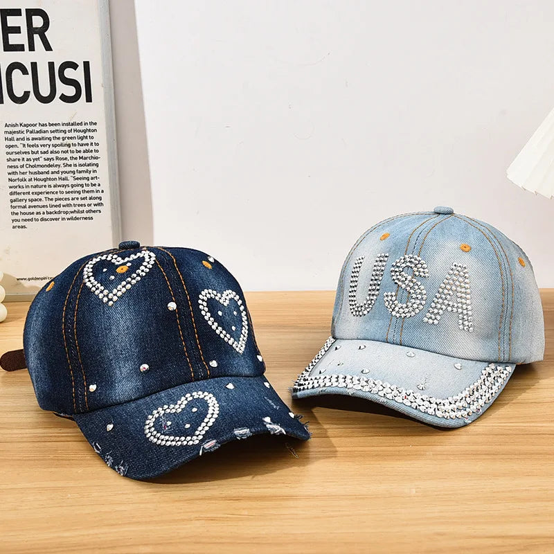 Cappellino Da Baseball Con Diamanti Y2K Motivo Stelle Regolabile Chiusura Posteriore Unisex Design Casual Moda Quotidiana