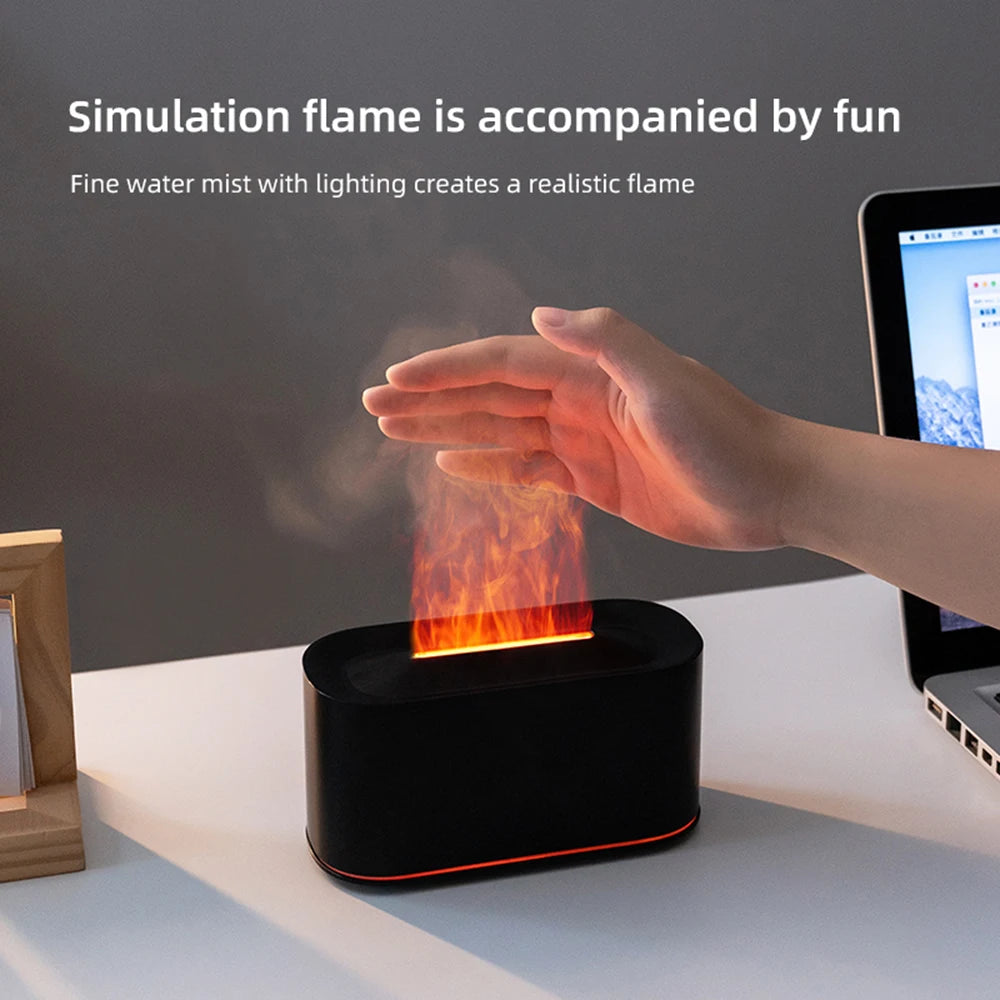 Diffusore Di Aromaterapia Con Effetto Fiamma E Nebbia Fredda Umidificatore Silenzioso Per Casa E Camera Da Letto