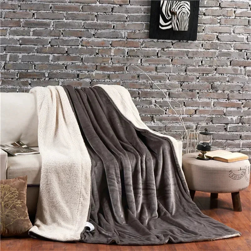 Coperta Riscaldata In Lana Portatile Doppia Faccia Antipilling Queen Letto Invernale Per Campeggio