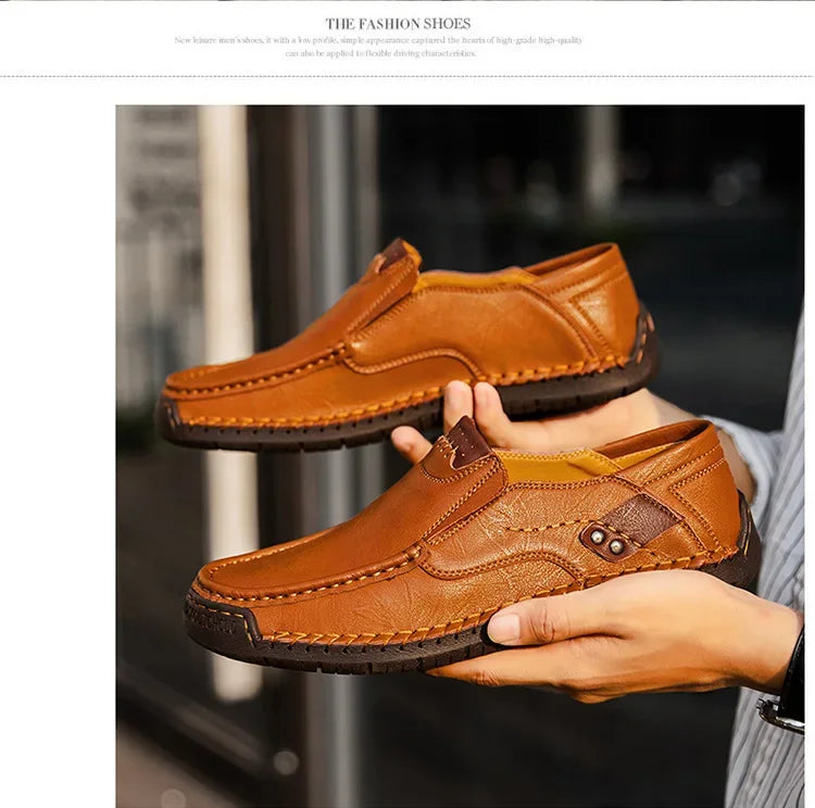 Mocassini Da Uomo Slip Traspiranti Scarpe Da Guida In Vera Pelle Fatte A Mano Eleganti Casual
