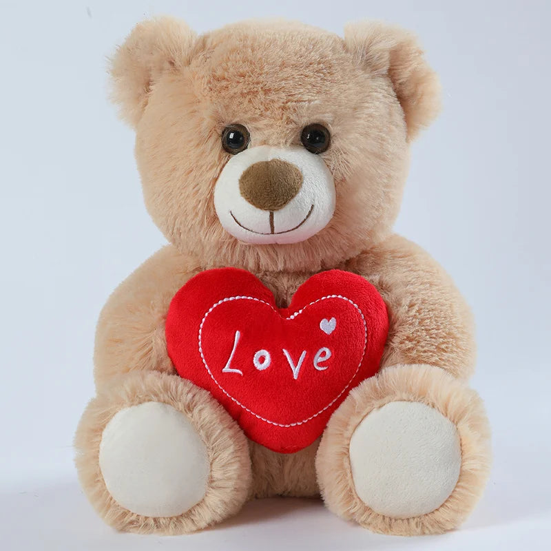 Peluche Orso Cuore Rosso 25 Cm Simpatico Amore Animale Giocattolo Per Amanti Regalo San Valentino