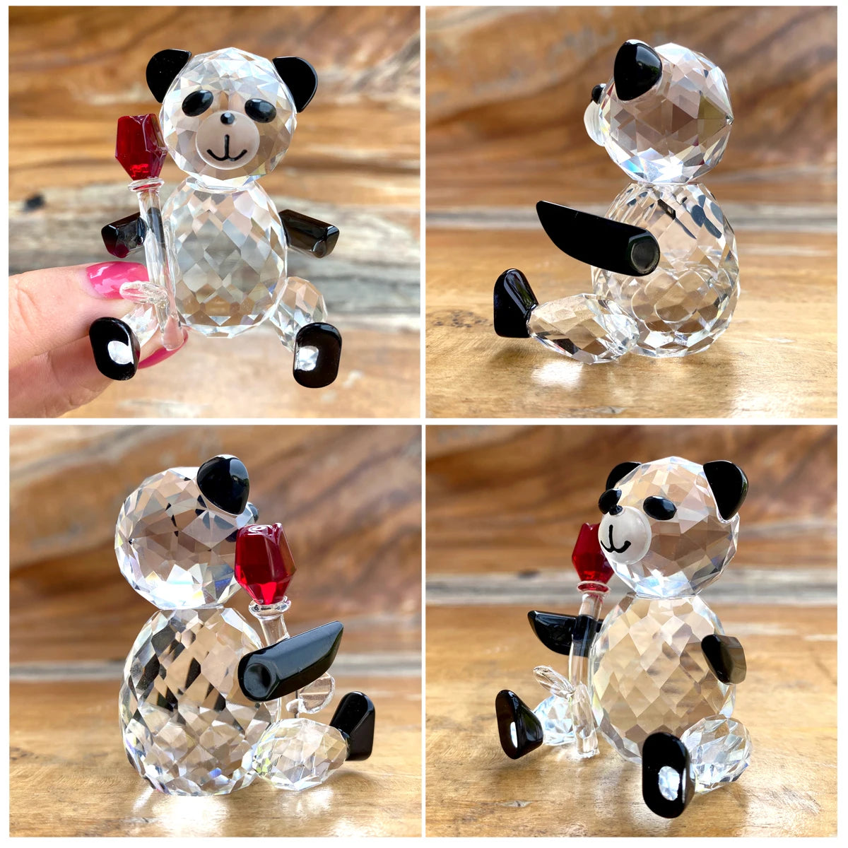 30 Cristallo Trasparente Figurine Animali Carini Scultura in Vetro Decorazioni Ornamento Tavolo Regalo Natale Bambini