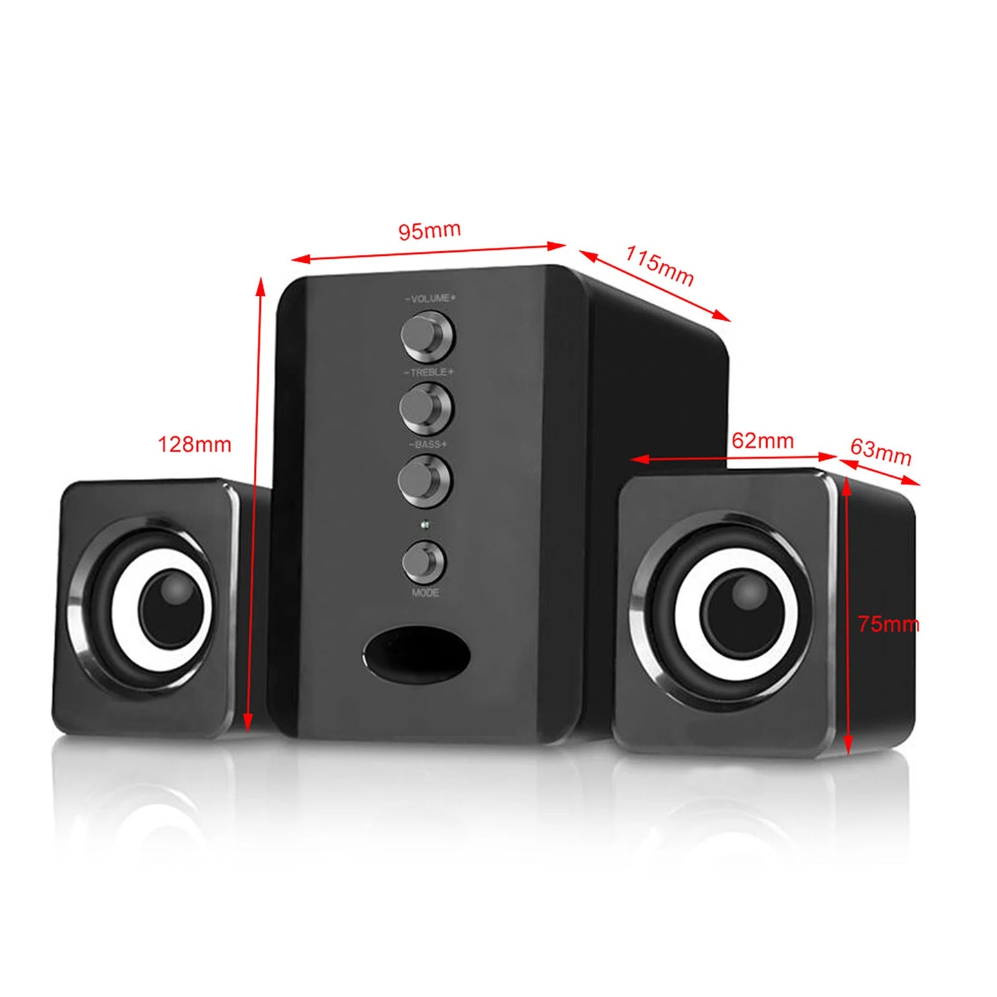 D-202 Altoparlante Cablato Per Computer Con Bassi E Suono Stereo Sound Box Per Desktop Laptop Tablet