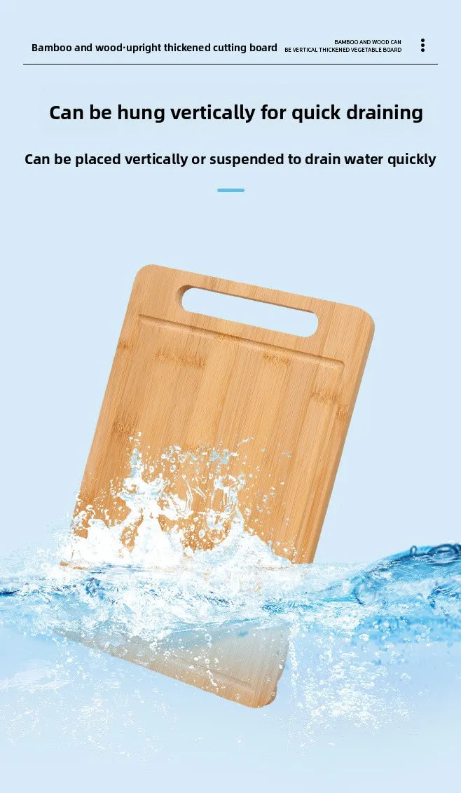 Tagliere In Bambù Bifacciale Da Cucina Anti Muffa Naturale Moso Con Supporto Verticale