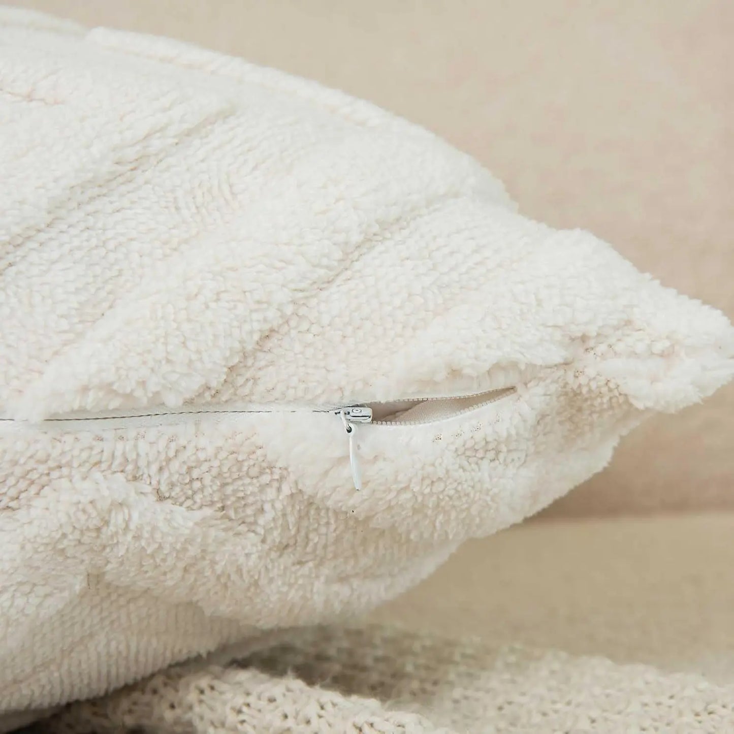Due Fodere Per Cuscini In Peluche Artificiale Con Motivo Geometrico Per Biancheria Da Letto E Decorazioni Per La Casa