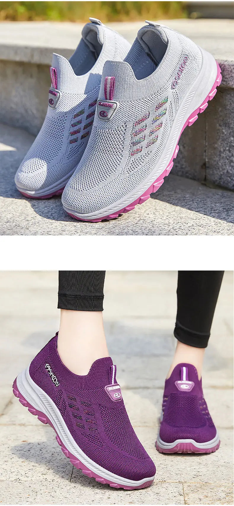 TaoBo scarpe da passeggio 2023 estate nuove scarpe da donna traspiranti senza pizzo suola morbida calzini Sneakers Comfort scarpe sportive da donna Tennis