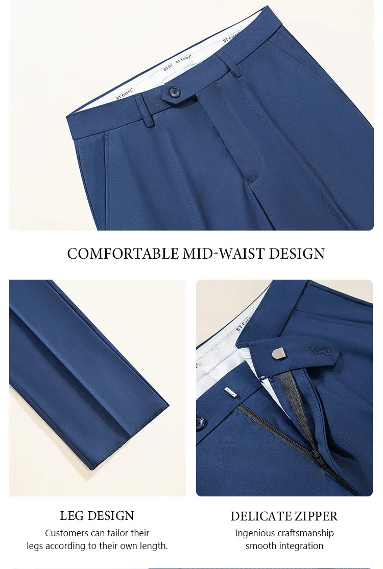 ST Cassy Abito Uomo Slim Fit Tinta Unita Monopetto Pantaloni Set Da 2 Pezzi Formale Ufficio