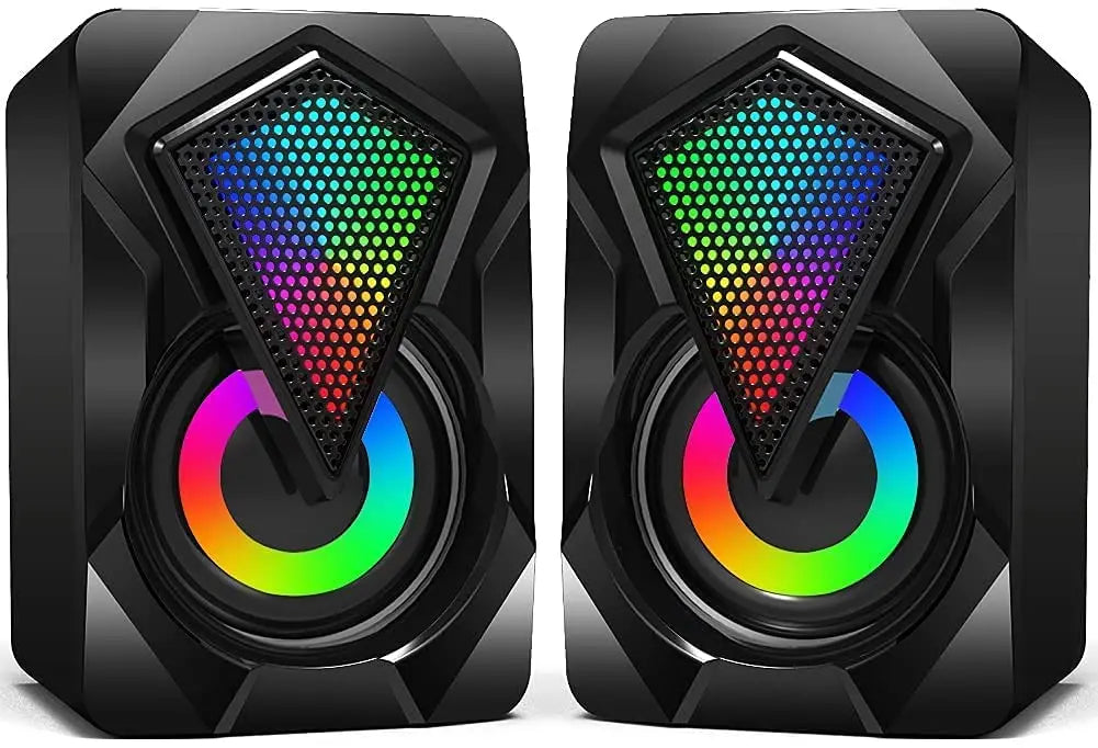 Mini Altoparlante In Cristallo Con Luce RGB Per Computer Alimentatore USB Ausiliario E Porta 3 5 Mm Adatto A Monitor