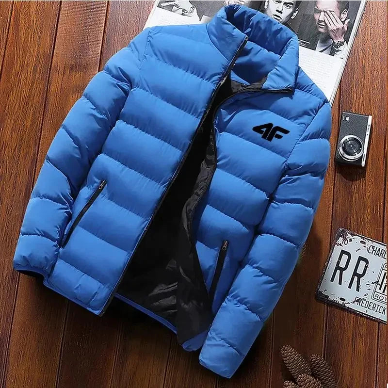 Giacca Invernale da Uomo 2024 Poliestere Caldo e Leggero Colletto alla Coreana Moda Casual Business