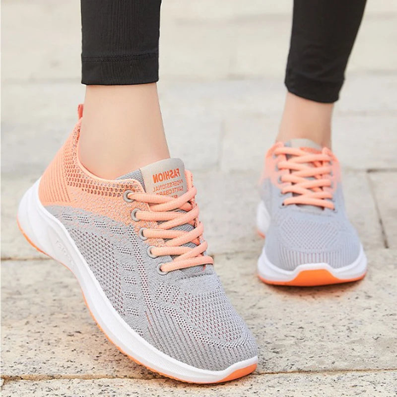 Scarpe Da Ginnastica Da Donna Vulcanizzate Air Mesh Morbide E Leggere Con Plateau Basso Da 1 A 3 Cm Lacci Scarpe Casual