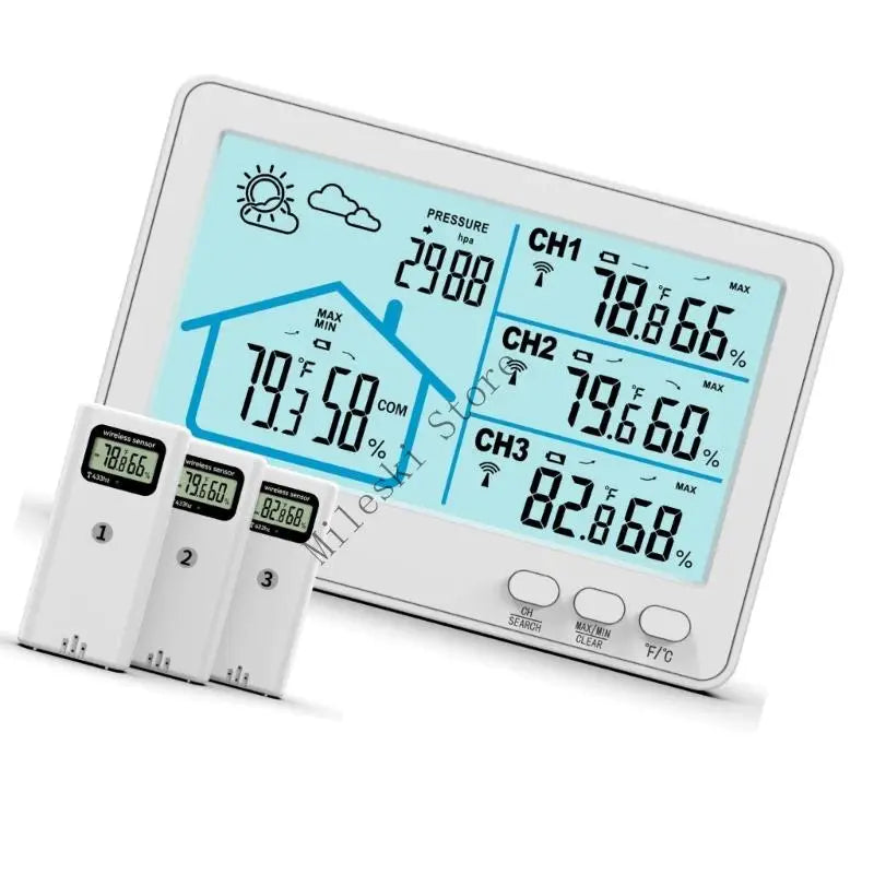Igrometro Wireless J60C Con Telecomando A Distanza Schermo Da 5 Pollici Ad Alto Contrasto Per Sistemi Di Monitoraggio