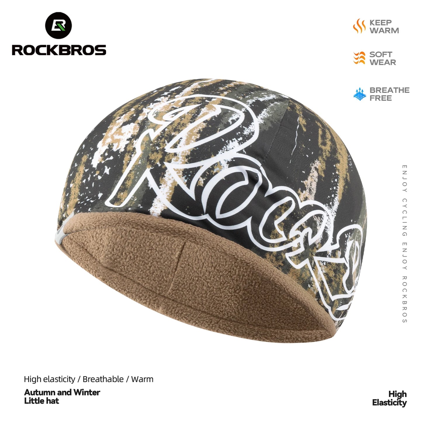 Rockbros Cappello Caldo Reversibile Pile Polare Alta Elasticità Ciclismo Sci Escursionismo Copertura Unisex