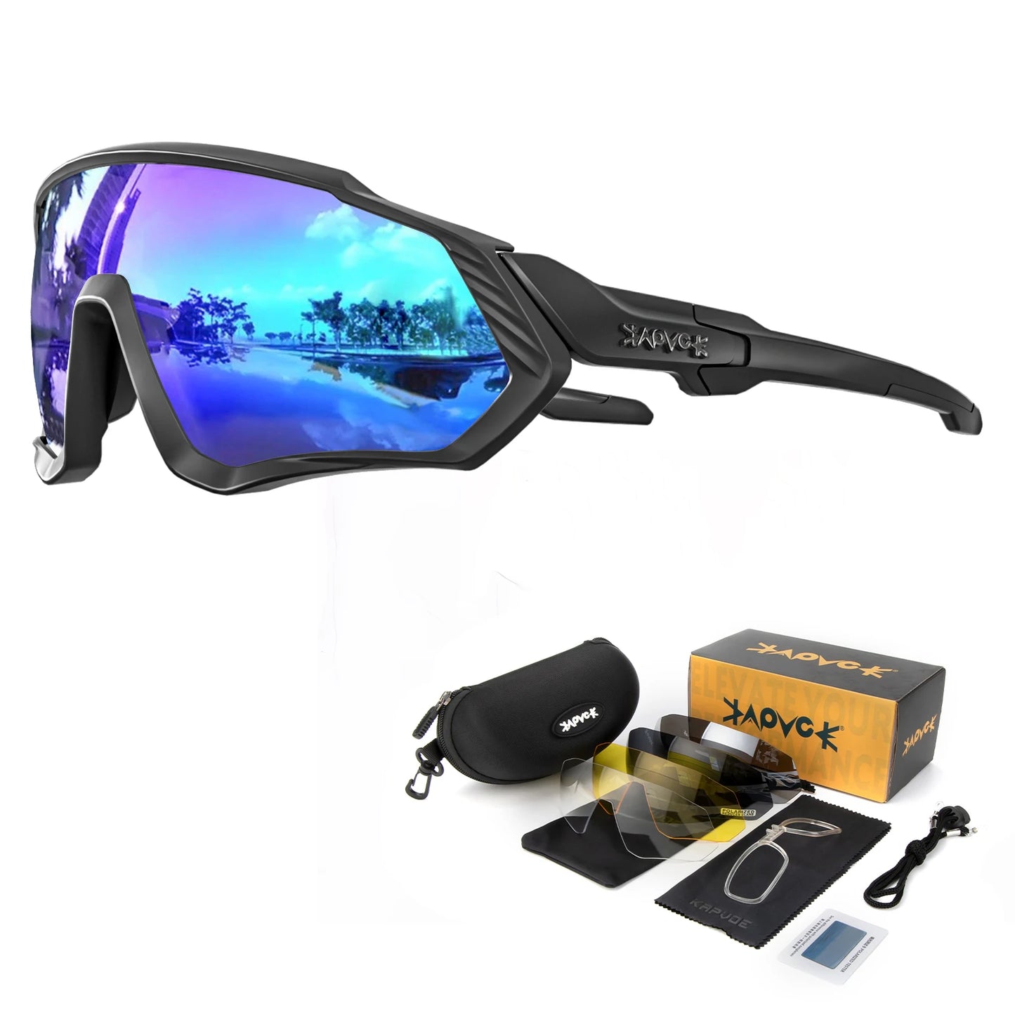 Occhiali Da Ciclismo Polarizzati Kapvoe UV400 Con 5 Lenti Intercambiabili Per Uomo E Donna Unisex Sportivi Da Esterno