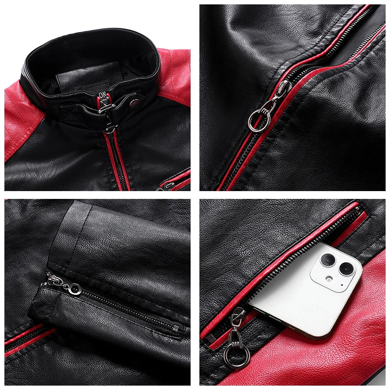 Giacche di Pelle da Uomo 2024 All'aperto Primavera Autunno Antivento Morbide Abbigliamento Casual