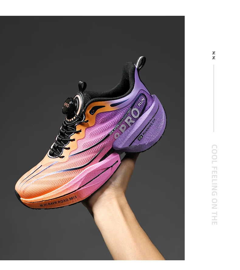 Scarpe sportive da uomo Scarpe da corsa da maratona con piastra in carbonio con palmo pieno Scarpe da tennis da coppia leggere e traspiranti in mesh Scarpe da allenamento