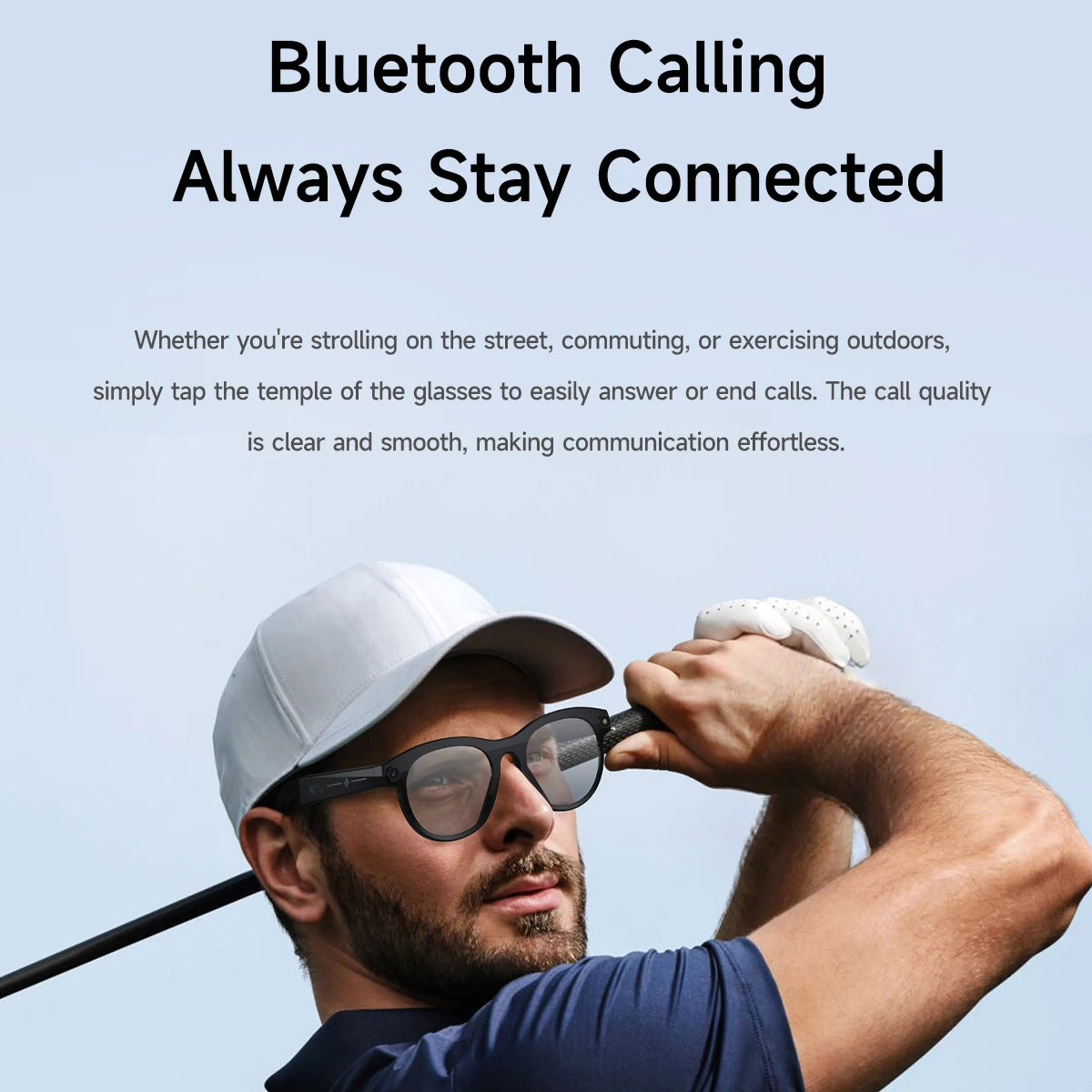 Senbono AI Occhiali Intelligenti Con Fotocamera Per Foto Video Chiamate Musica Sport Bluetooth Traduttore Per Uomo Donna